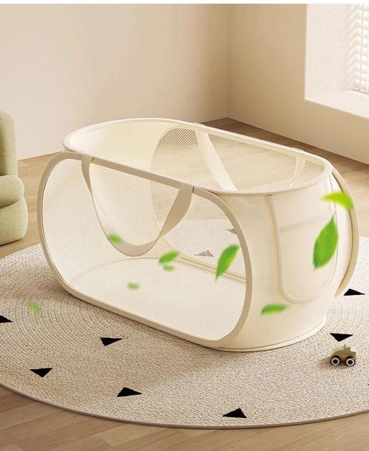 Large folding toy storage basket