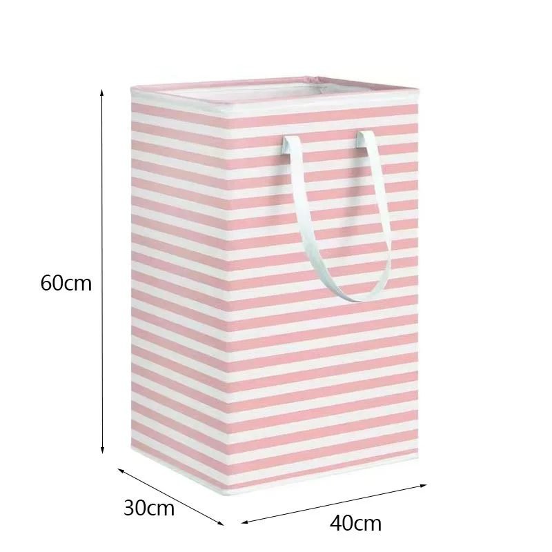 Pink Stripe 75 Litre Laundry Basket